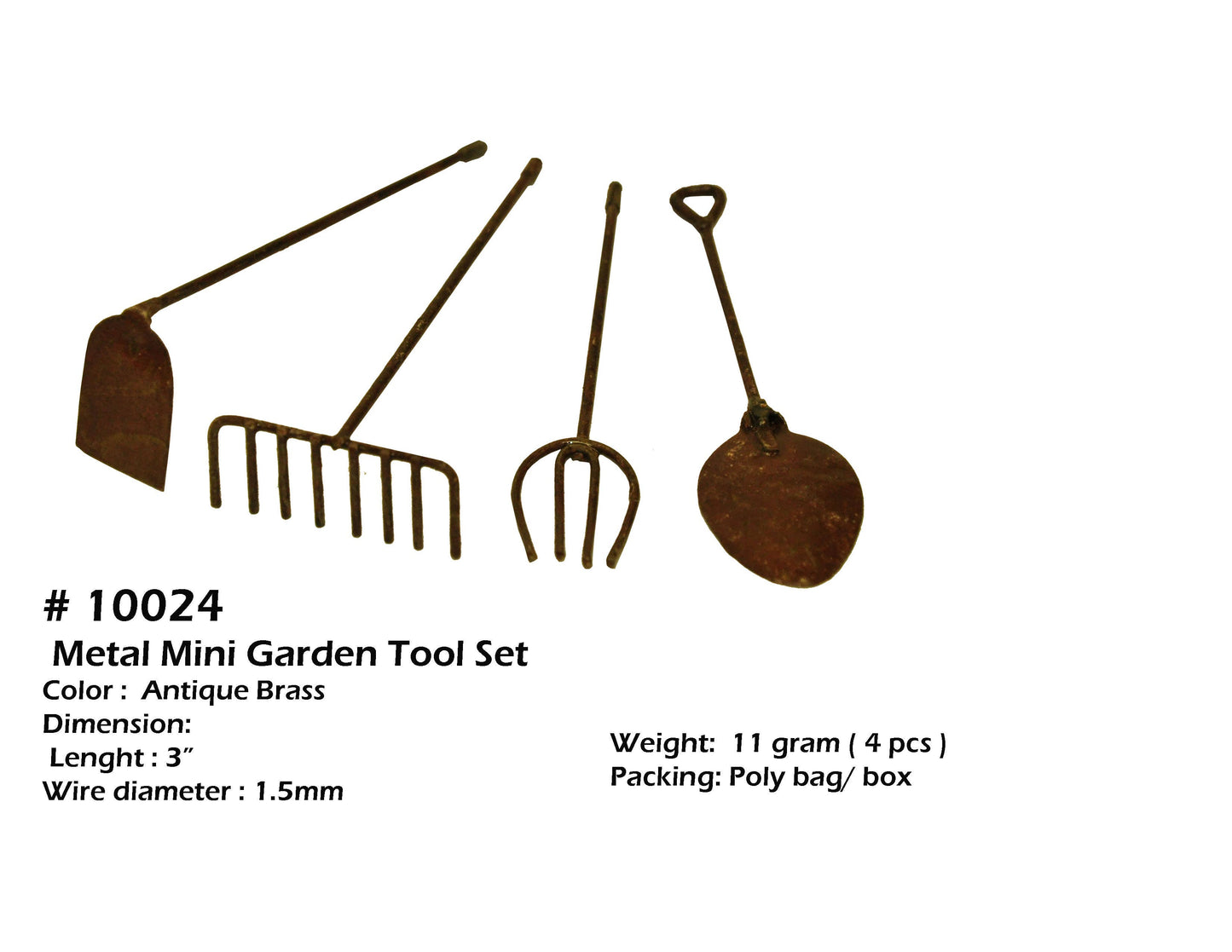 Fairy Garden Miniature Tools (Set of 4), Rustic