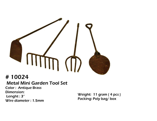 Fairy Garden Miniature Tools (Set of 4), Rustic-10