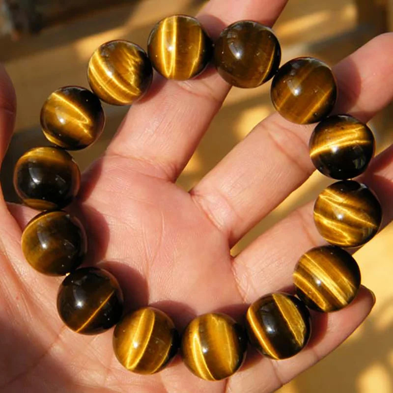 8mm Natural Stone Tiger's Eye Buddha Bracelet Brown Tiger Eyes Beads Bracelet for Men Women Yoga Healing Bracelets Jewelry