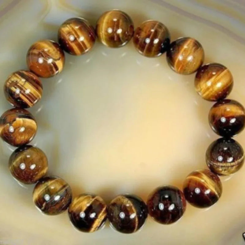 8mm Natural Stone Tiger's Eye Buddha Bracelet Brown Tiger Eyes Beads Bracelet for Men Women Yoga Healing Bracelets Jewelry-4