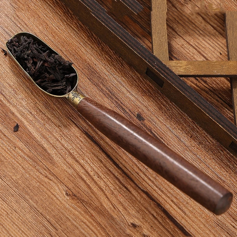 1pcs Tea Spoon Ebony Teaspoon Solid Wood Retro Creative Tea Shovel Tea KongFu Tea Ceremony Accessories Gift-3