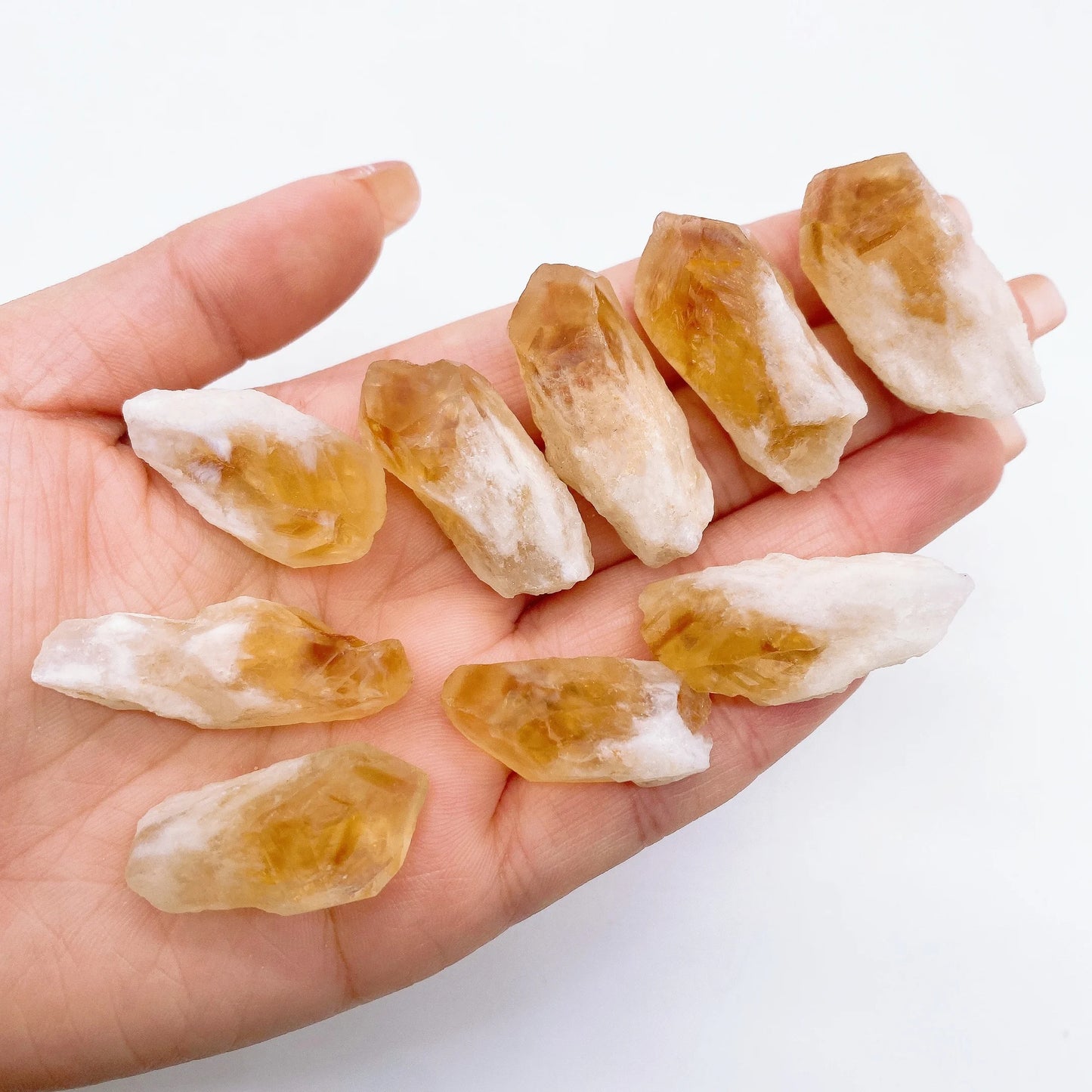 Natural Rough Citrine Point Crystal Quartz Cluster Raw Stone Mineral Specimen Energy Healing Rock Ornament Home Decoration Gift