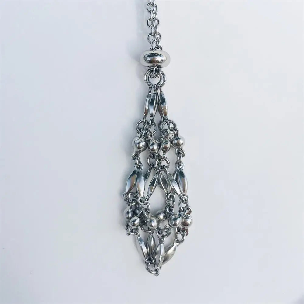 Hot Sale Stone Collection Holder Necklace Electroplated Titanium Aura Crystal Cage Chain Pendant Adjustable Necklace Accessories-1