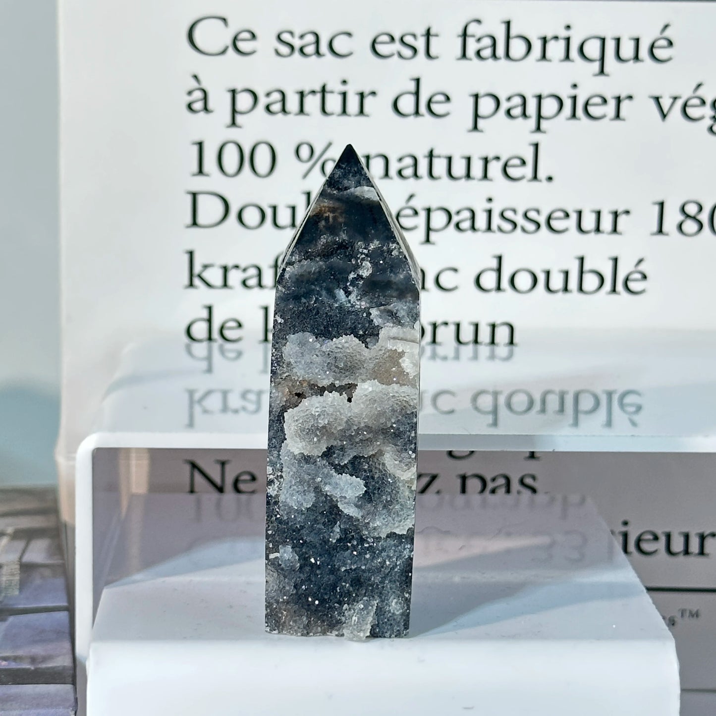 1PC Natural Druzy Sphalerite Tower, Radiant Blend of Beauty and Energetic Power intricate crystal structure