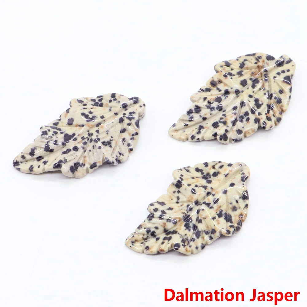 40mm With Hole Leaf Shape Natural Healing Crystal Stone For Making Jewelry Necklace Pendant Birthday Christmas Party Decor Gifts-29