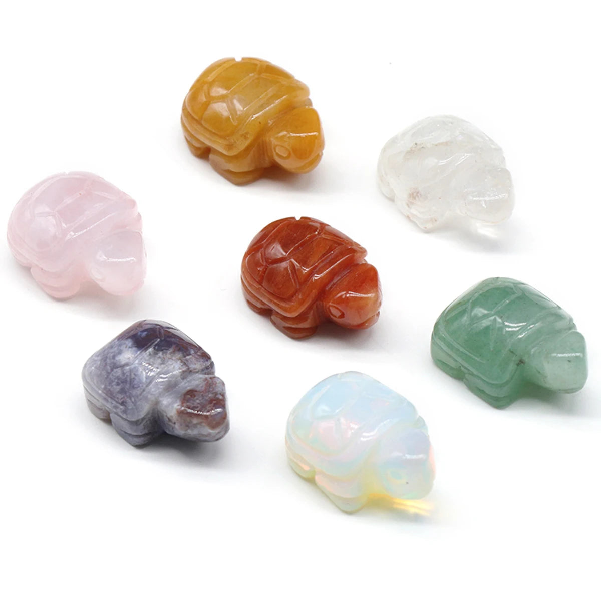 1pc Turtle Statue Natural Stone Crystal Agate Halo Treatment Mineral Gem Home Decoration Crafts Decoration Gifts