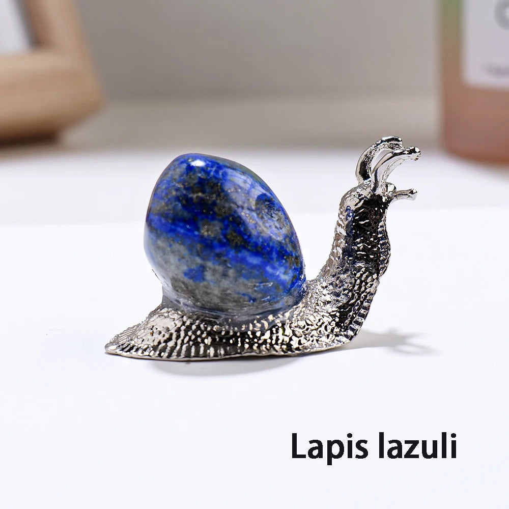 Natural Rolling stone snail Gemstone Amethyst Healing Reiki Crystal Home Desk Delicate Ornament Decor Gifts-9