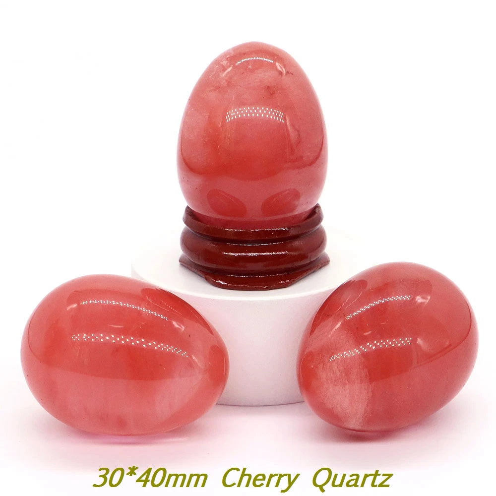 30x40mm Yoni Egg Healing Crystal Stone Natural Gems Home Decor Chakra Yoga Reiki Energy Quartz Mineral Specimen Easter Gifts