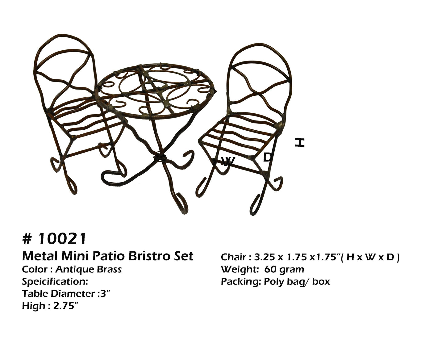 Fairy Garden Miniature Mini Dollhouse Bistro Set