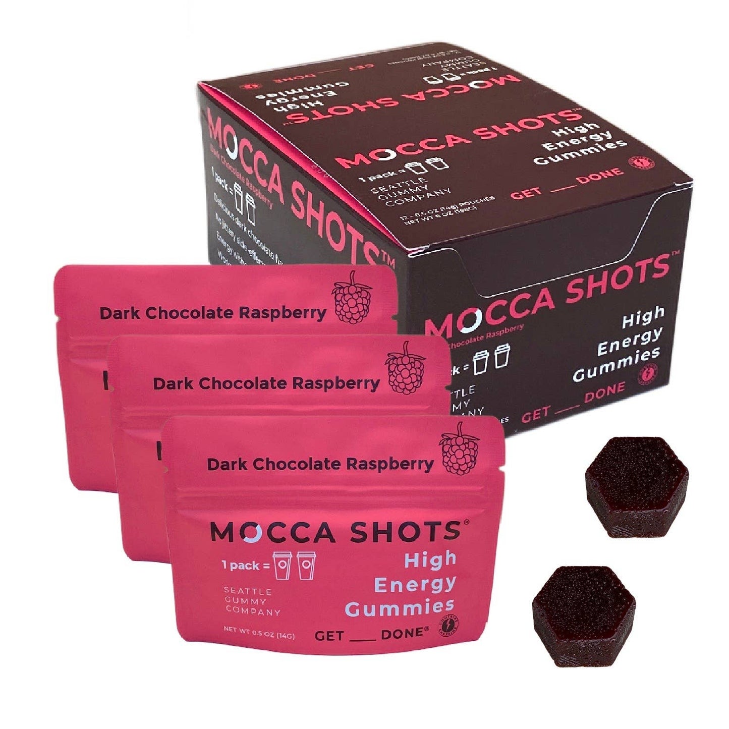 Mocca Shots Chocolate Raspberry Caffeine Gummy