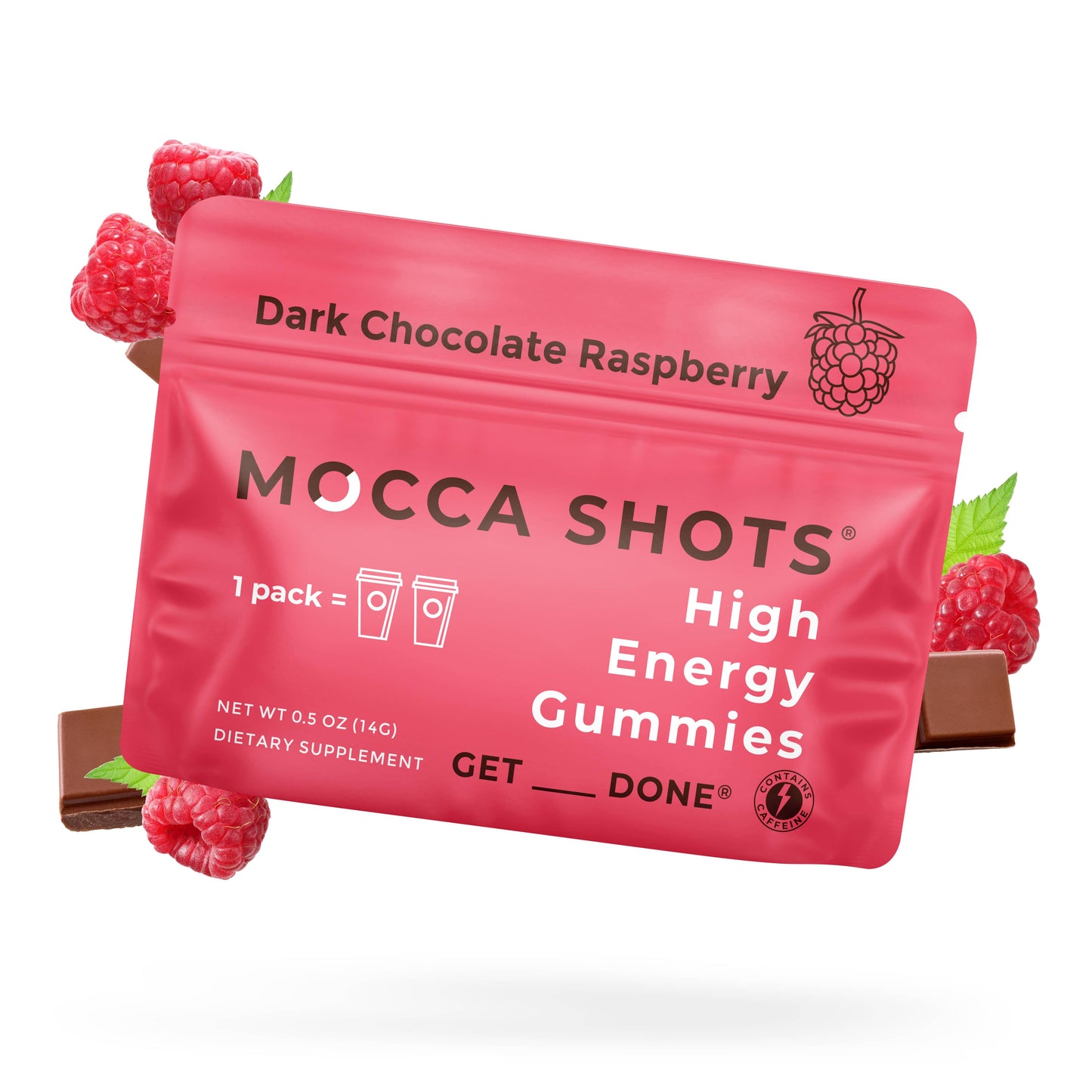 Mocca Shots Chocolate Raspberry Caffeine Gummy