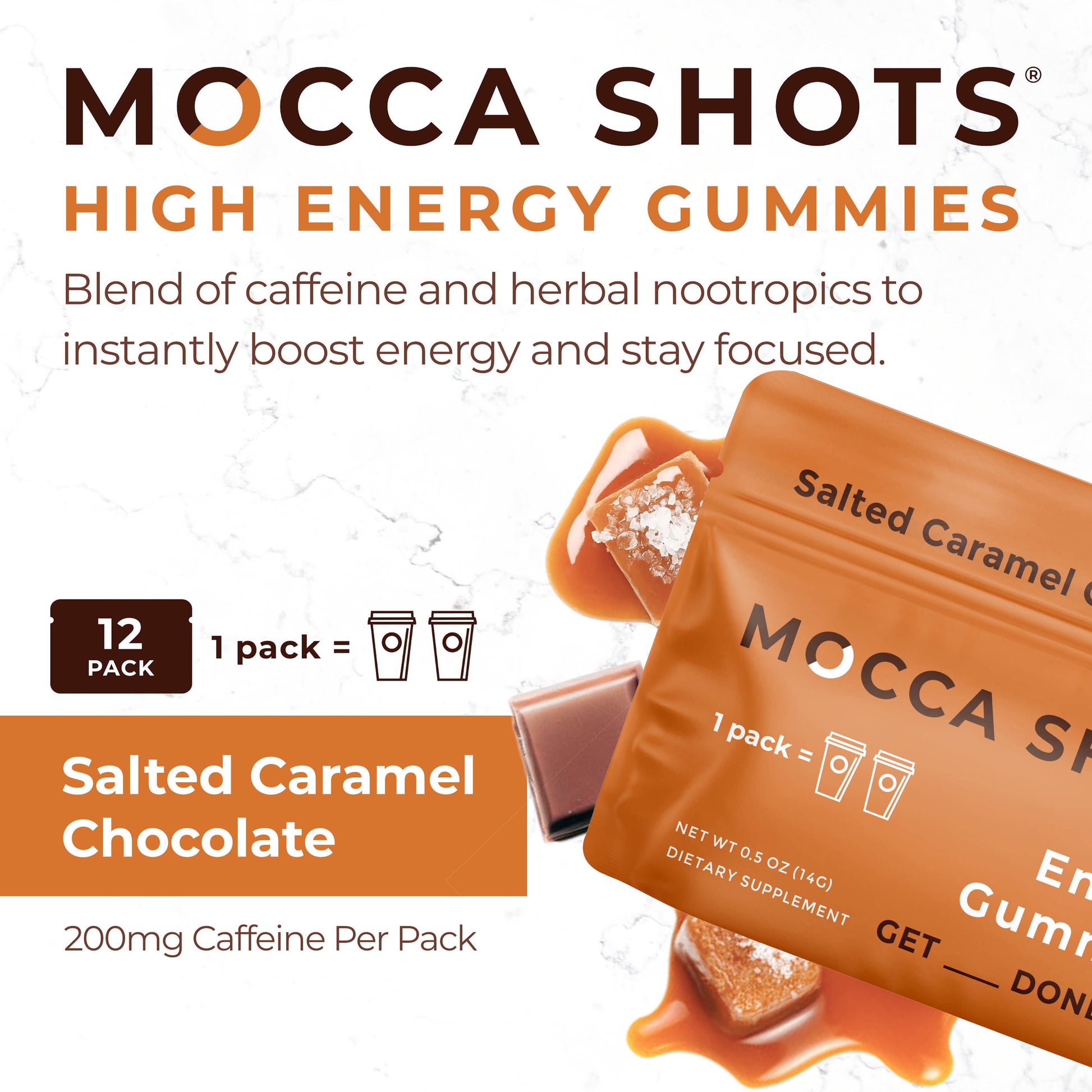 Mocca Shots Salted Caramel Chocolate Caffeine Gummy-3