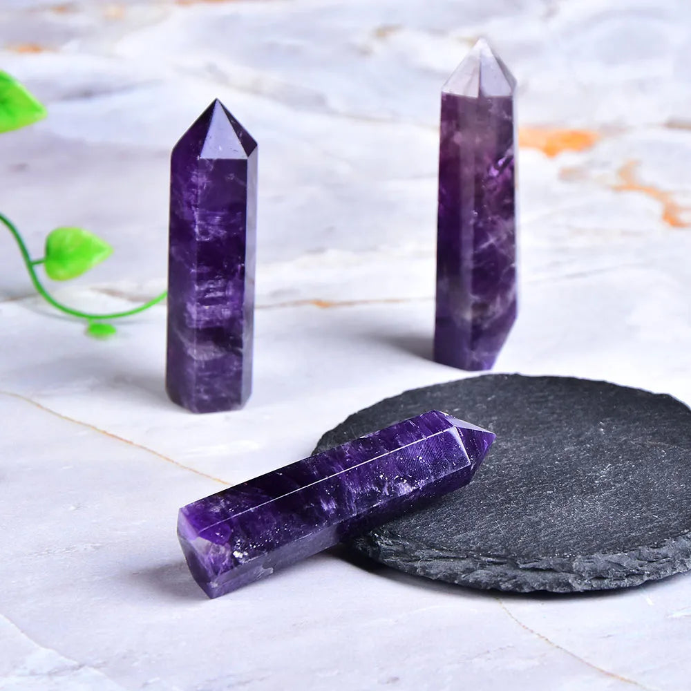 Natural Amethyst Point Crystal Healing Energy Stone