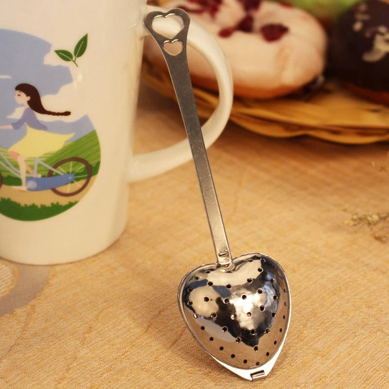 Stainless Steel Heart Shaped Tea Infuser Filter Spoon Strainer-4