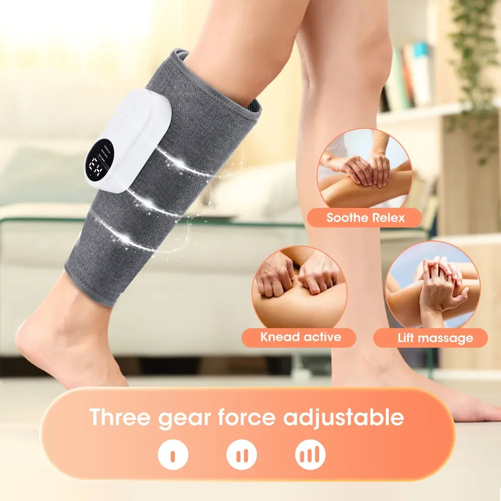 Leg Massager 360° Air Pressure Calf Massager Presotherapy Machine Household Massage Device Hot Compress Relax Leg Muscles