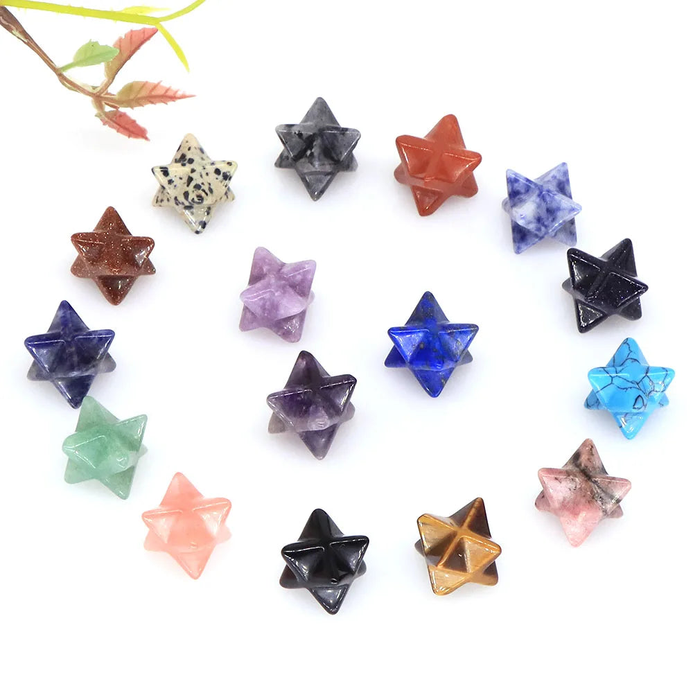 Merkaba Star Natural Chakra Quartz Stone Crystal Wiccan Reiki Healing Energy Gem