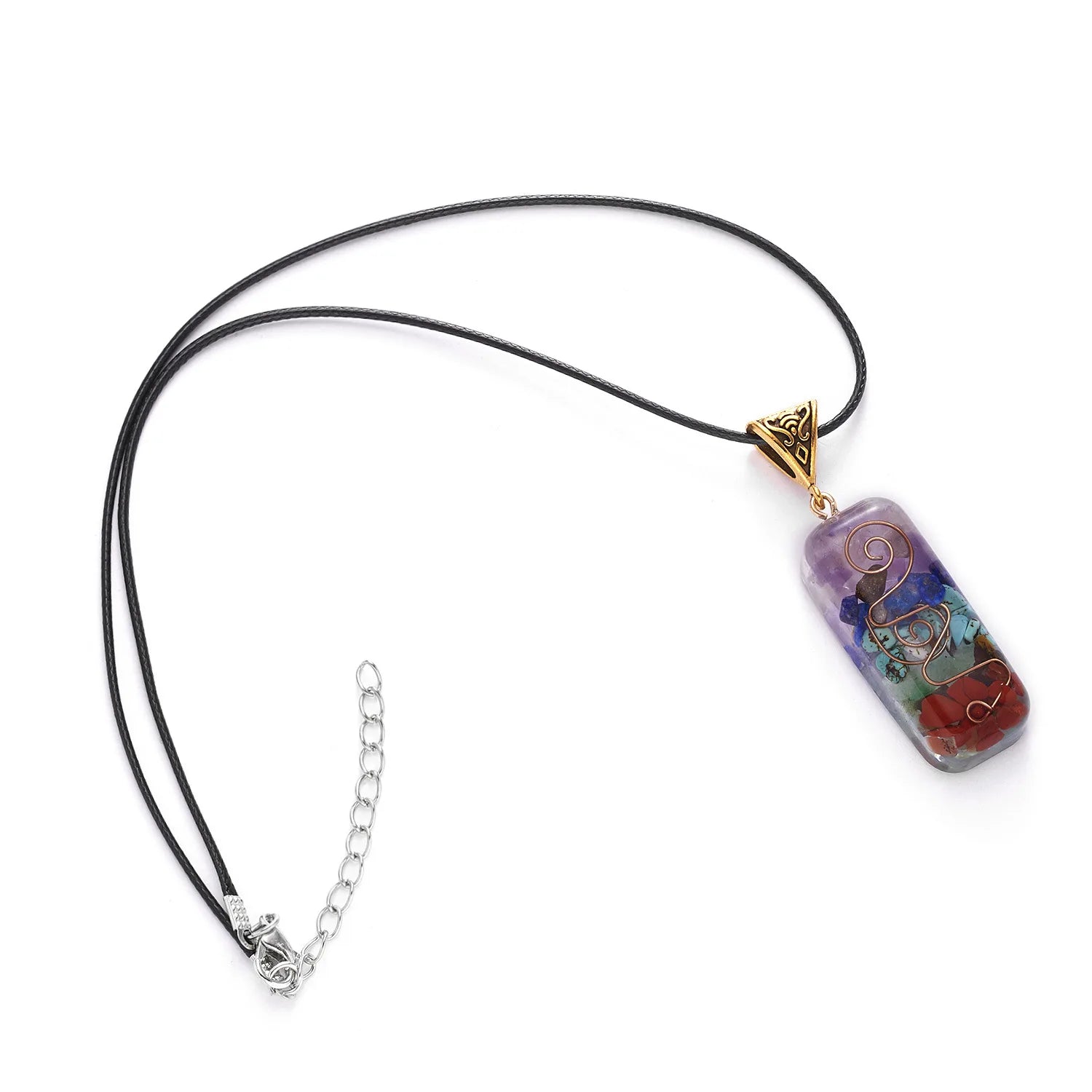 Retro Reiki Healing Energy Crystal Pendant-6