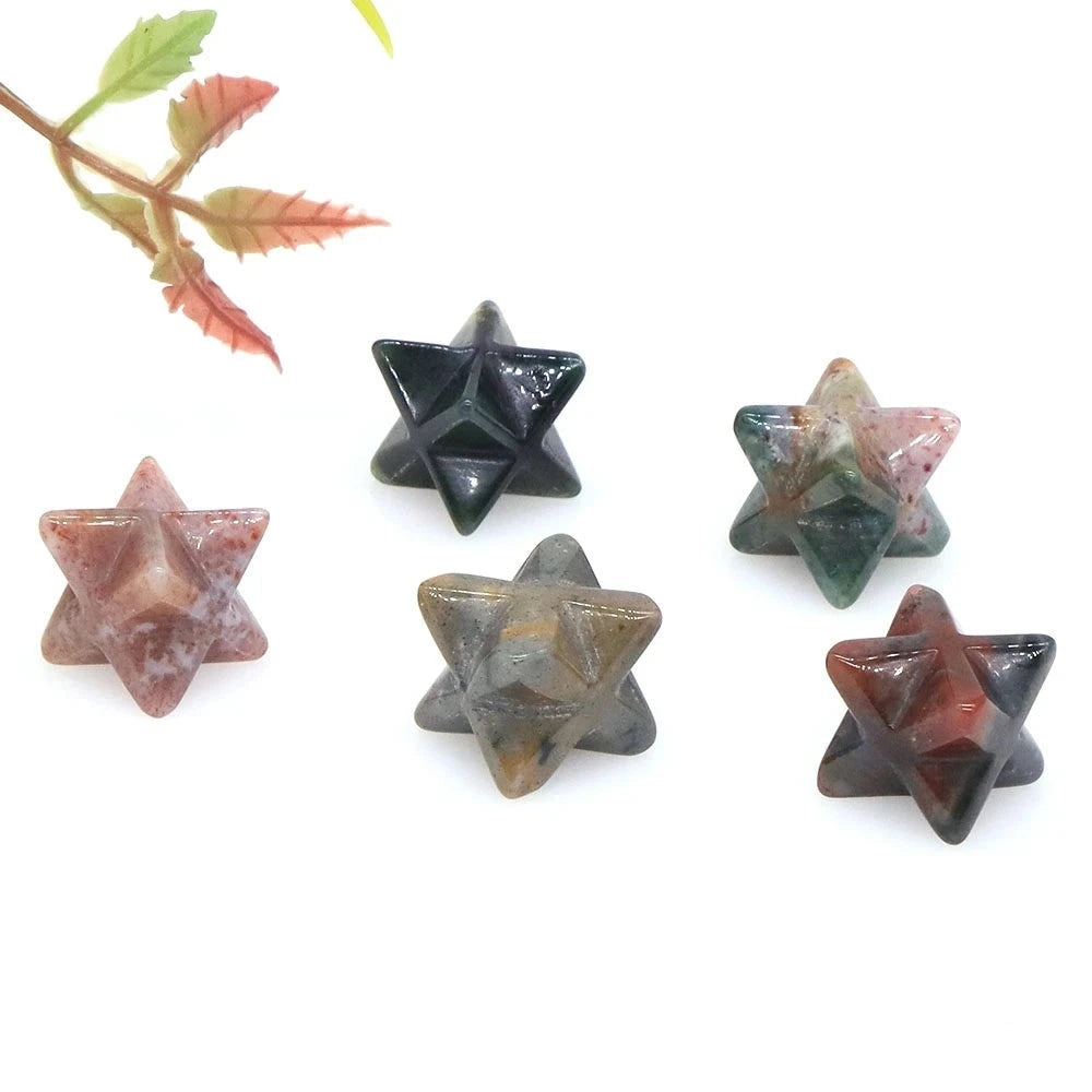 Merkaba Star Natural Chakra Quartz Stone Crystal Wiccan Reiki Healing Energy Gem