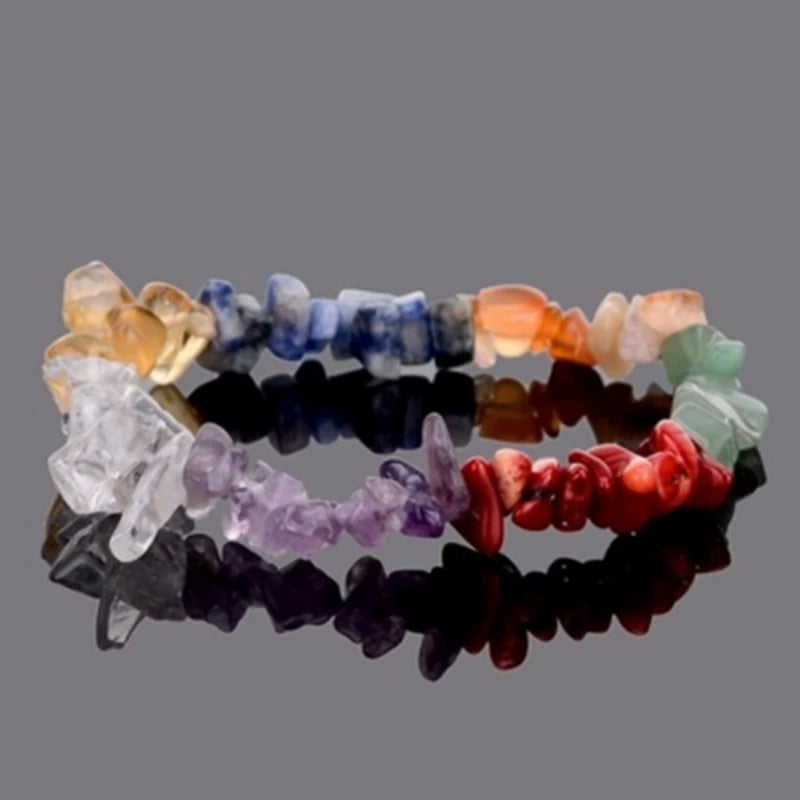 Raw Crystal Chakra Stretch Bracelet-3