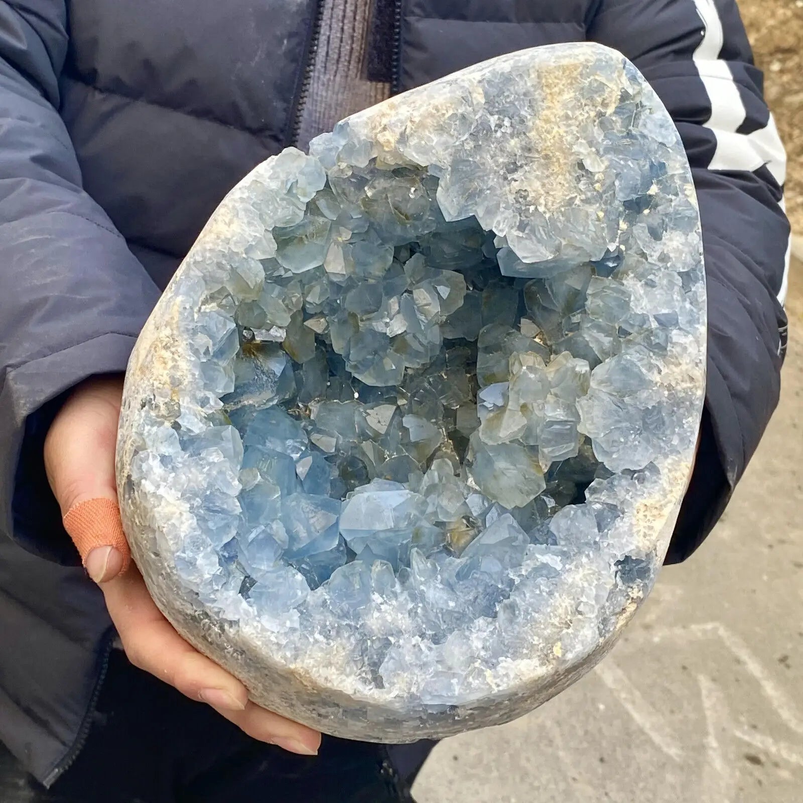 Madagascar Natural Celestite Sky Blue Geode-1