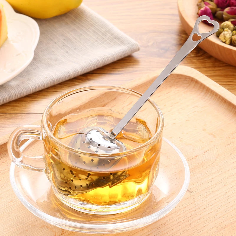 Stainless Steel Heart Shaped Tea Infuser Filter Spoon Strainer-5