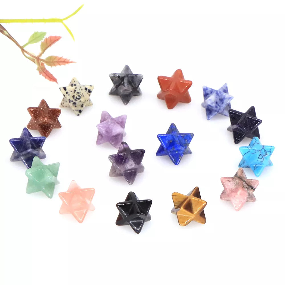 Merkaba Star Natural Chakra Quartz Stone Crystal Wiccan Reiki Healing Energy Gem