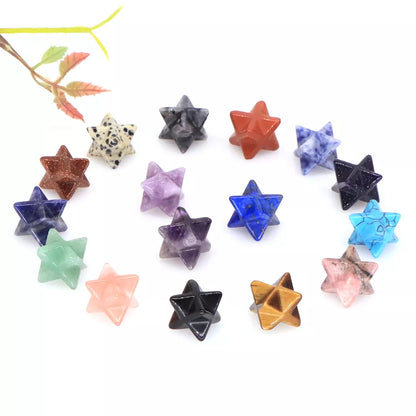 Merkaba Star Natural Chakra Quartz Stone Crystal Wiccan Reiki Healing Energy Gem