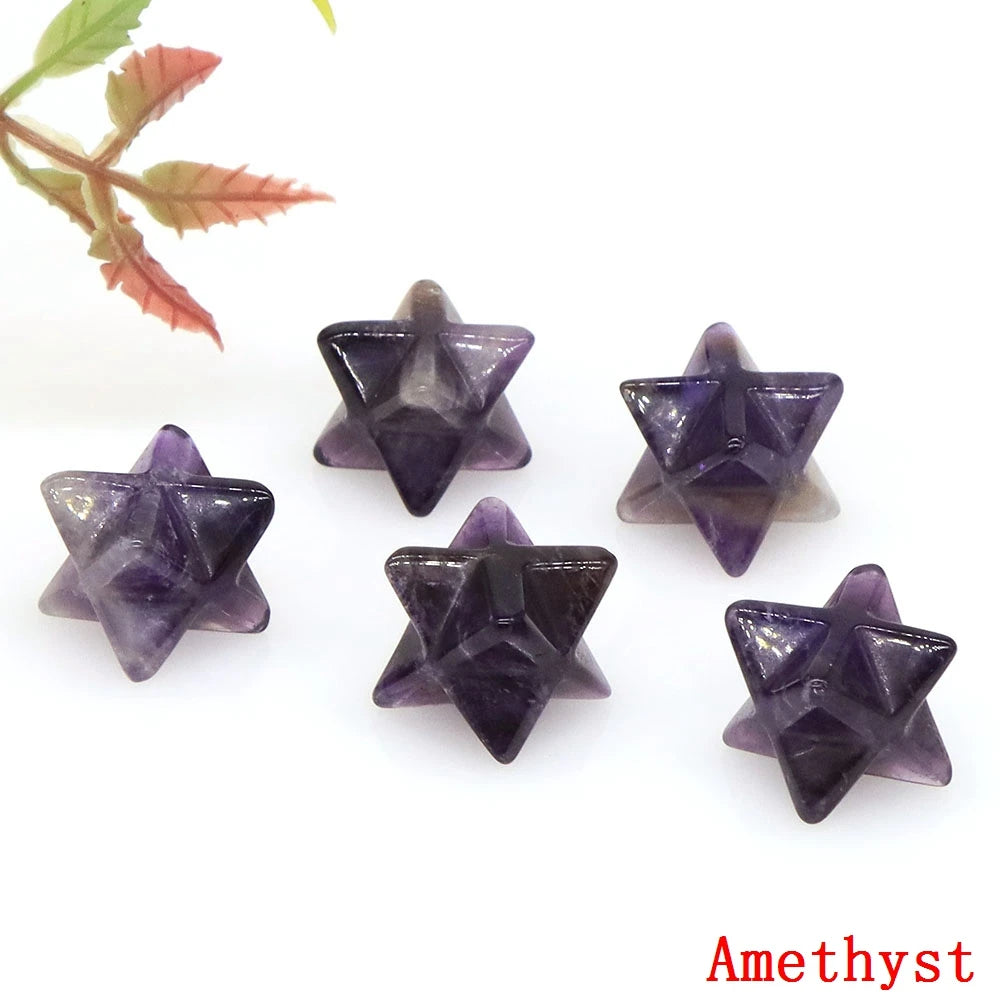 Merkaba Star Natural Chakra Quartz Stone Crystal Wiccan Reiki Healing Energy Gem-40