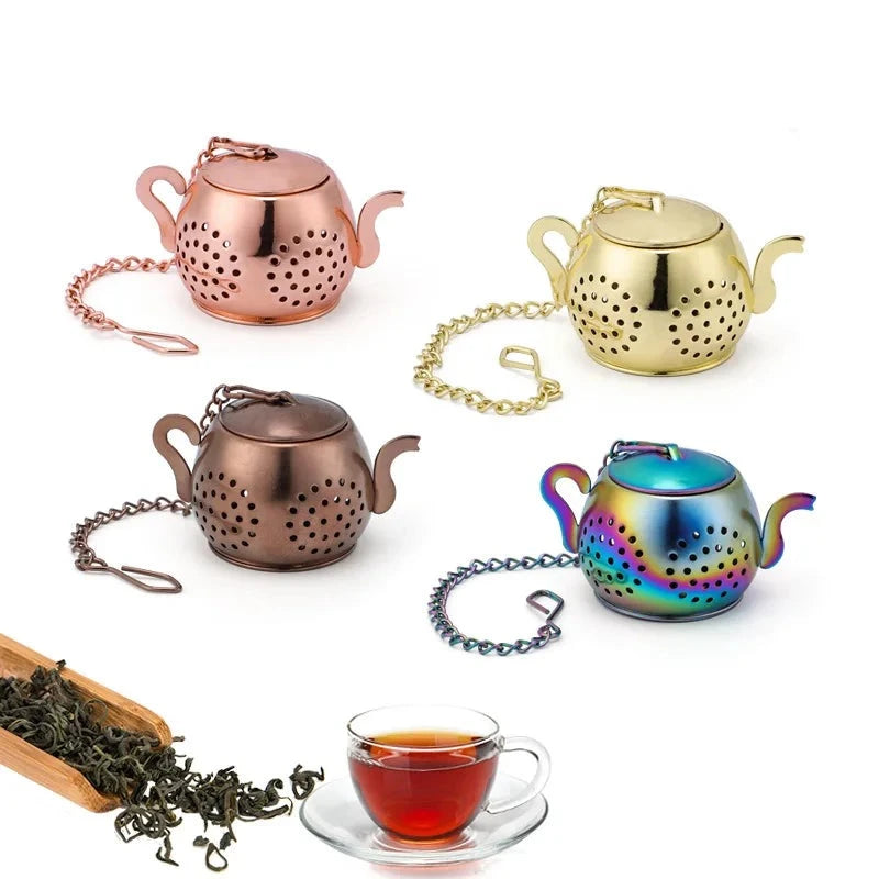 Miniature Tea Pot Loose Leaf Tea Strainer-6