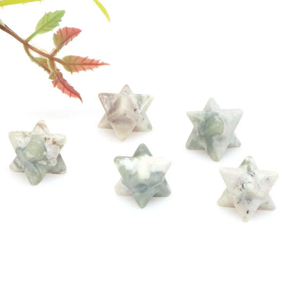 Merkaba Star Natural Chakra Quartz Stone Crystal Wiccan Reiki Healing Energy Gem