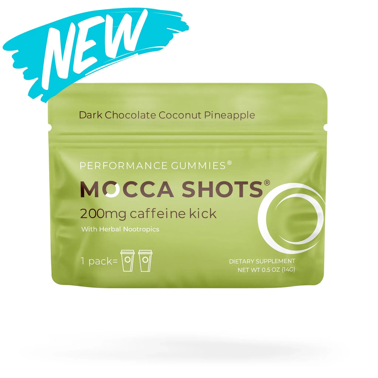 Mocca Shots Energy Gummies with Caffeine Coconut Pineapple