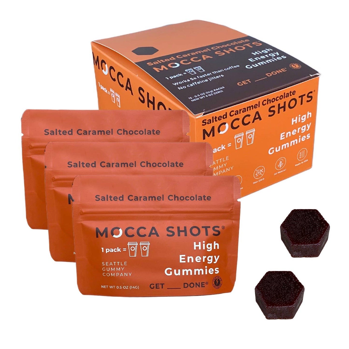 Mocca Shots Salted Caramel Chocolate Caffeine Gummy